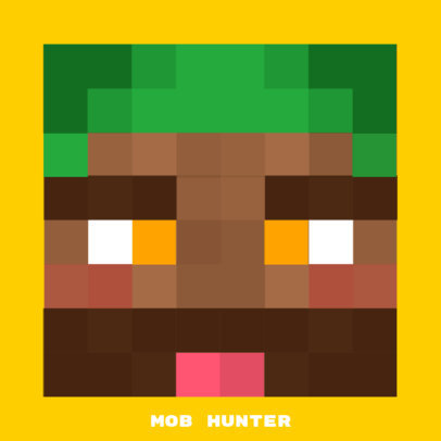 Logo Maker for a Gaming Squad Featuring a Pixel Blockhead Avatar 3429d