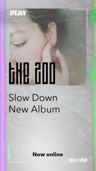 Glitchy Instagram Story Design Maker for an Album Promotion 2699g