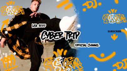 YouTube Banner Maker Featuring Graffiti Doodles for a Musician Channel 2704c