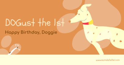 Facebook Post Generator with a Cute Dog Illustration for Dogust 1st 2702g