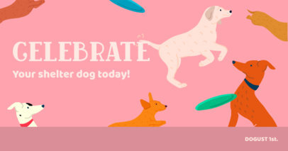Facebook Post Creator Featuring a Shelter Dog Celebration Quote 2702e