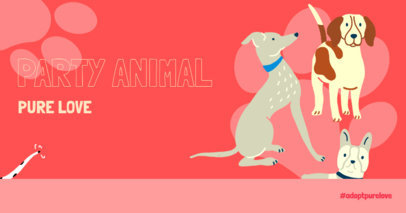 Facebook Post Maker with Dog Illustrations of an Animal Party 2702i