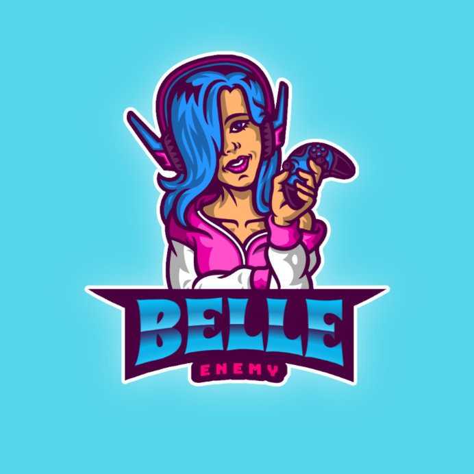 Placeit - Cool Logo Maker Featuring a Female Gamer Character Holding a ...
