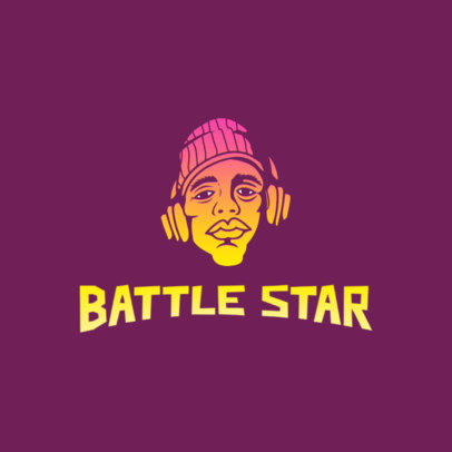 Music Logo Maker Featuring a Man with a Beanie and Headphones 3426g