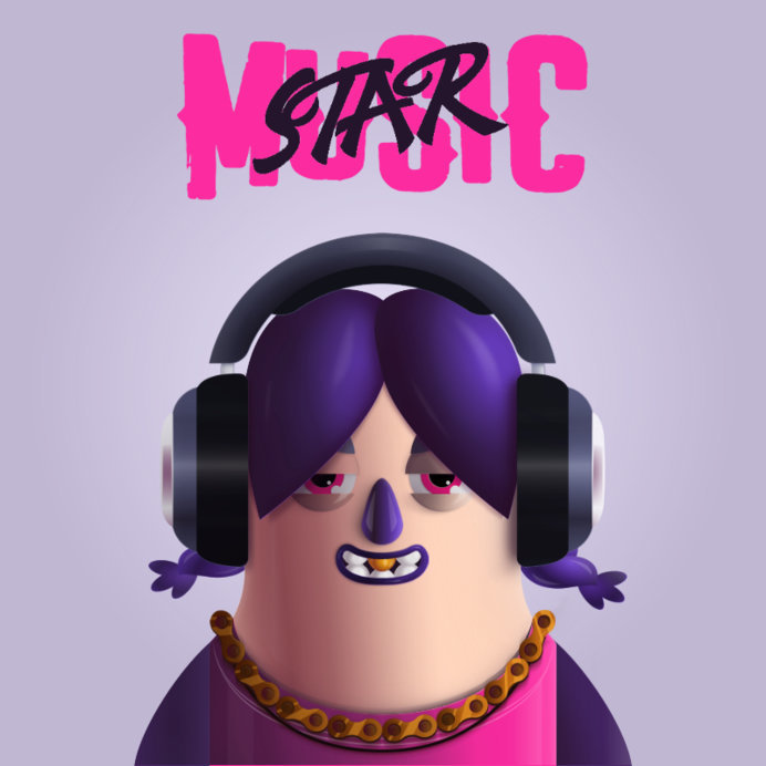 Placeit - Music Avatar Logo Creator with a 3D-Looking Girl with Pigtails