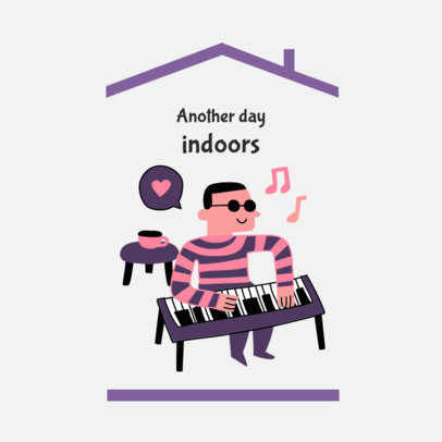 Instagram Post Design Generator Featuring a Man Playing Music at Home 