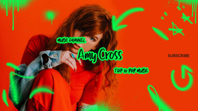 Music Channel YouTube Banner Maker Featuring Spray Paint Graphics 2704f