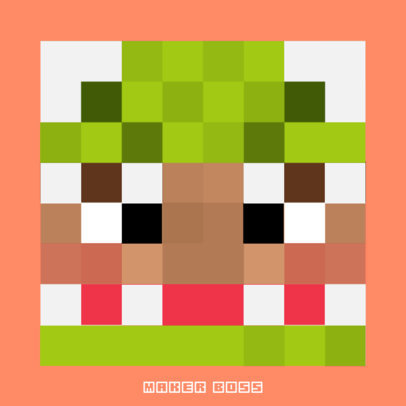 Gaming Logo Creator Featuring a Minecraft-Inspired Avatar 3429a