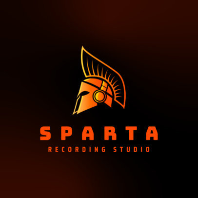 Logo Generator for a Music Recording Studio Featuring a Spartan Helmet Clipart 3427h
