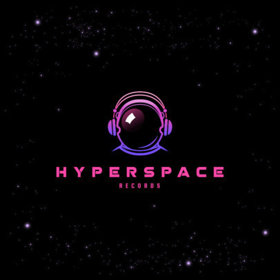 Logo Maker for a Record Label Featuring an Astronaut Helmet Clipart 3427j
