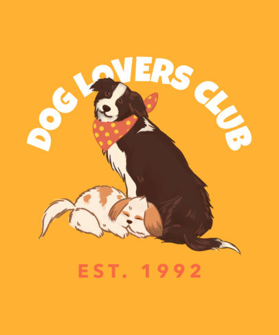 Illustrated T-Shirt Design Creator Featuring a Dog Couple