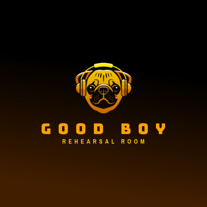 Music Logo Generator Featuring a Dog With Headphones 