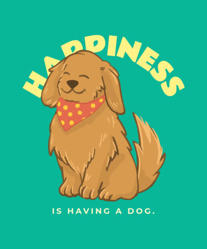Illustrated T-Shirt Design Maker Featuring a Happy Puppy