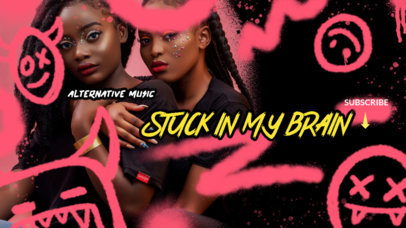 YouTube Banner Creator with Grafitti Drawings for a Music Channel 2704o