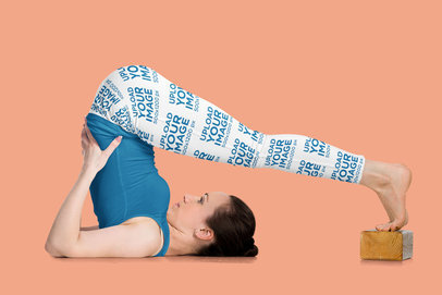 Mockup of a Female Yogi Wearing Leggings in a Studio