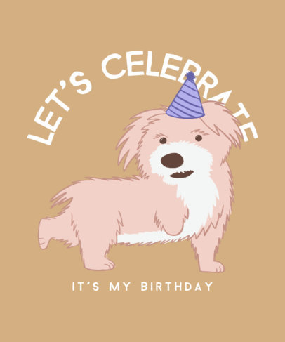 T-Shirt Design Maker Featuring a Birthday Puppy Illustration