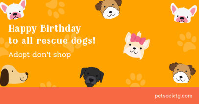 Dogust-Themed Facebook Post Maker Featuring a Birthday Quote for Rescue Dogs 2702b