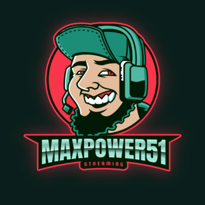 Gaming Logo Template of a Bearded Man's Head 