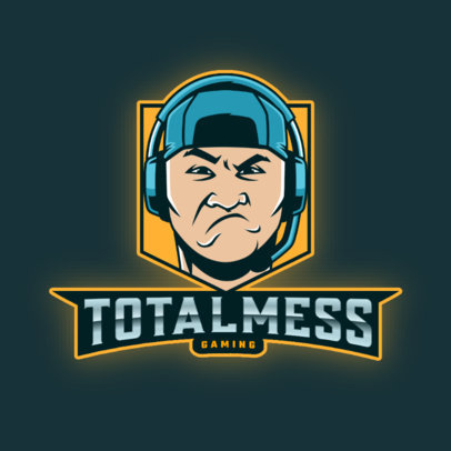 Emblem Logo Maker Featuring a Mad Gamer