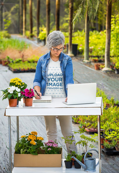 Mockup of a Woman Working at a Garden Center 39296-r-el2