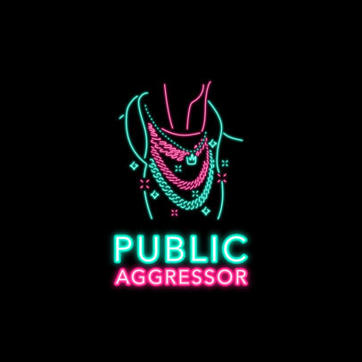 Neon-Style Music Logo Maker with Jewels and Crowns Graphics 3450