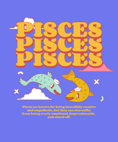 T-Shirt Design Maker Featuring Funny Zodiac Sign Illustrations