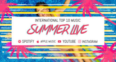 Twitch Banner Design Template with a Summer Vibe for Musicians
