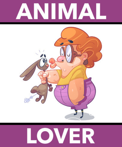 T-Shirt Design Maker with Bizarre Illustrations of People and Their Pets