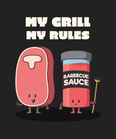 T-Shirt Design Maker Featuring Cartoonish Characters for a BBQ-Enthusiast 2190h-el1