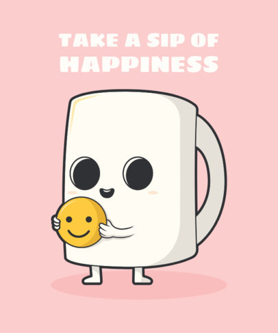 T-Shirt Design Maker Featuring an Illustrated Mug Cartoon
