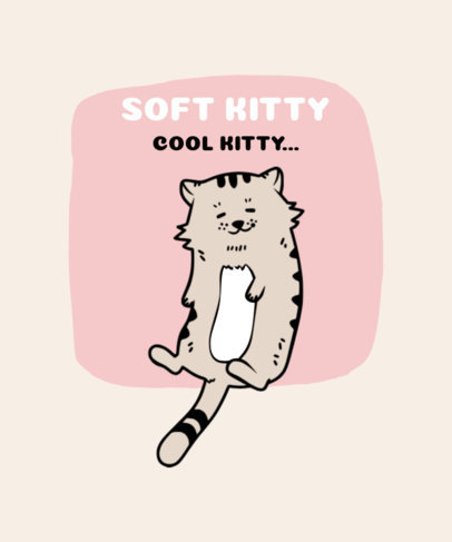 T-Shirt Design Template Featuring Cute Cat Illustrations