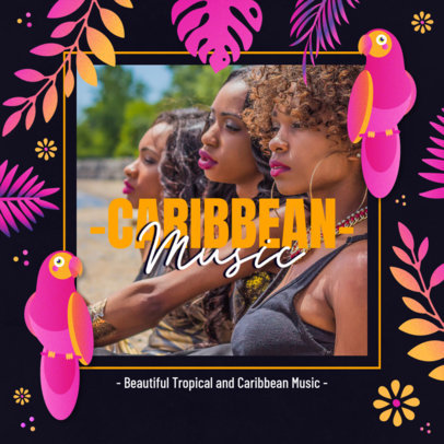 Summer-Style Instagram Post Maker for Tropical Music Promo