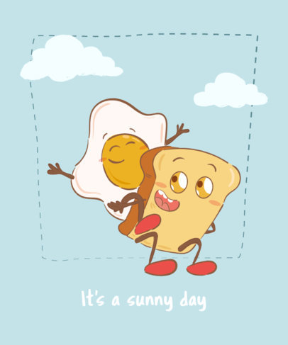 Breakfast-Themed T-Shirt Design Maker with Cartoon Characters
