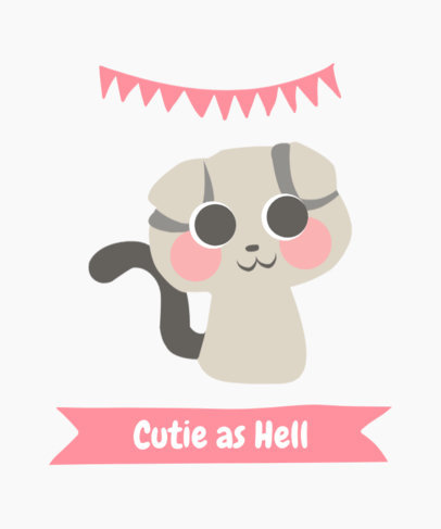 Cute T-Shirt Design Generator Featuring a Kitten Illustration 