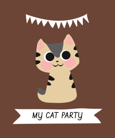 T-Shirt Design Maker for Cat Enthusiasts Featuring a Happy Kitten Illustration