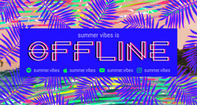 Twitch Banner Template Featuring a Tropical Leaves Pattern