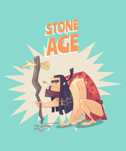 Cartoonish T-Shirt Design Creator Featuring Cavemen 