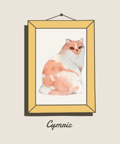 T-Shirt Design Generator with an Artsy Graphic of a Chubby Cat