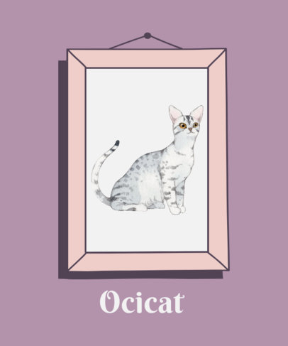 Artsy T-Shirt Design Maker Featuring the Painting of a Cat