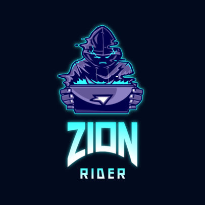 Logo Maker for a Gaming Squad with a Glitched Hacker Illustration 3364j