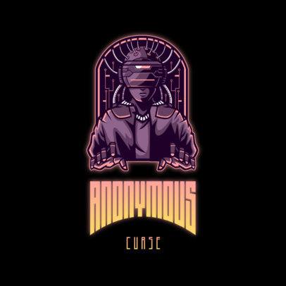 Gaming Logo Template Featuring a Hacker Plugged a VR Device 3364k