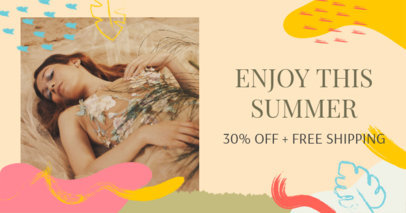 Facebook Post Maker for a Summer Discount Featuring a Colorful Frame 2720e