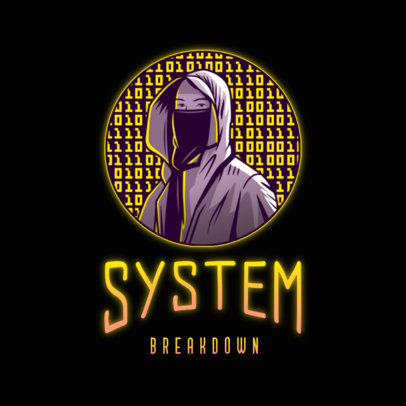 Cool Logo Generator Featuring a Mysterious Hacker Illustration