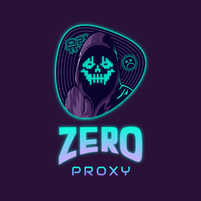 Gaming Logo Maker Featuring a Hacker with an 8-Bit Face