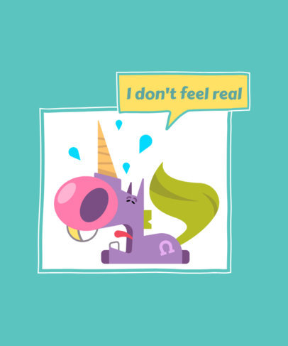 T-Shirt Design Generator Featuring a Crying Unicorn Illustration 