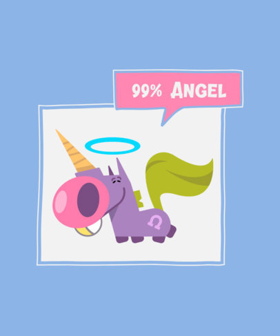 T-Shirt Design Maker Featuring a Well-Behaved Unicorn Graphic 2169d-el1