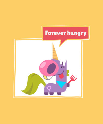T-Shirt Design Generator Featuring a Hungry Unicorn Clipart 2169e-el1