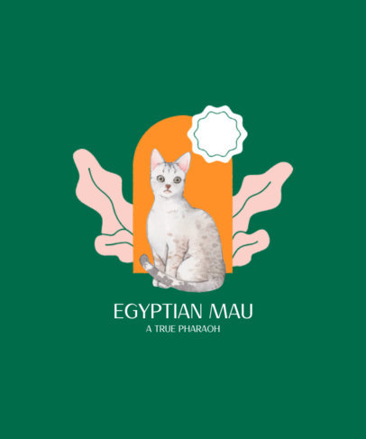T-Shirt Design Creator Featuring an Egyptian Cat Graphic