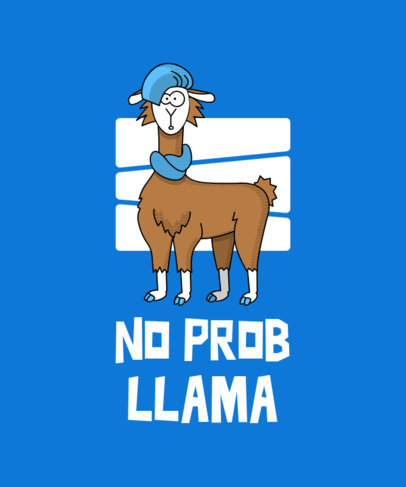 T-Shirt Design Generator Featuring a Stylish Llama
