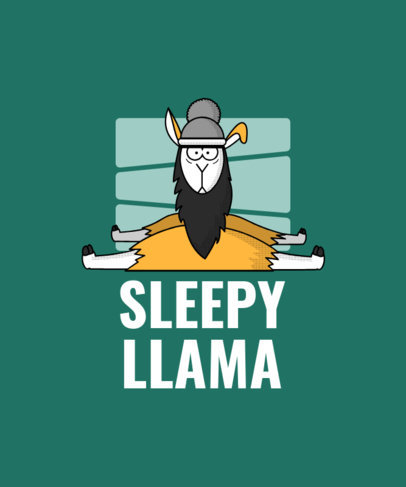 Animals T-Shirt Design Maker with a Sleepy Llama
